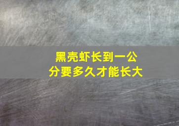 黑壳虾长到一公分要多久才能长大