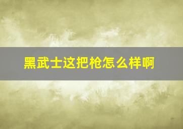 黑武士这把枪怎么样啊