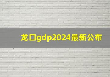 龙口gdp2024最新公布