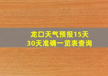 龙口天气预报15天30天准确一览表查询