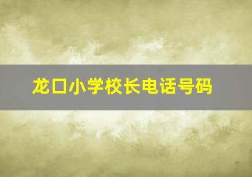 龙口小学校长电话号码