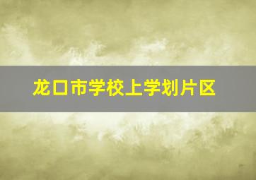 龙口市学校上学划片区